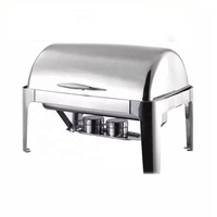 Chauffe-Plats Professionnel de Luxe pour Restaurants et Hôtels, en Acier Inoxydable, avec Couvercle Rabattable, Chauffe-Plats Électrique Commercial à Combustible, Ensemble de Maintien au Chaud pour Buffets