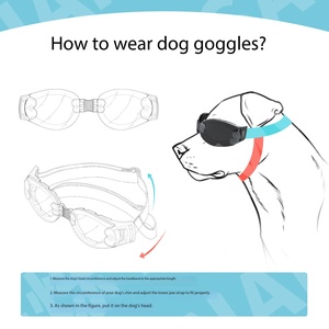 แว่นตาสุนัขแบบพับได้ UV400 ป้องกันลม กันฝุ่น แว่นกันแดดสำหรับสัตว์เลี้ยงพร้อมสายรัดปรับได้สำหรับสุนัขขนาดกลางขนาดใหญ่แมว - Product Image 4