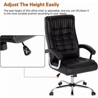 Chaise de bureau ergonomique pivotante de luxe moderne pour cadres, dossier haut, massage, pivotement à 360 degrés, en cuir PU, réglable en hauteur