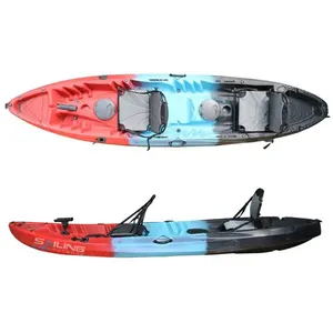 Factory OEM&ODM Lakes & Rivers Sit On Top Kayak Fishing 3 Person Family Canoe Touring Plastic Boat For Sale