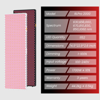 IDEATHERAPY RLPRO2000 Dispositivo Médico de Luz Roja de Cuerpo Completo, Lámpara de Terapia de Luz Roja, Panel de Terapia de Luz LED