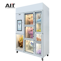 Machines distributrices de bouquet de fleurs fraîches réfrigérées à petite grille sans pilote personnalisable d'AIT pour des magasins de fleur