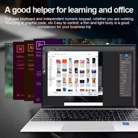 Laptop Bisnis Baru 15.6'' Intel N95, RAM DDR4 32GB, SSD 2TB, Layar 1080p, Fitur Pembuka Kunci Sidik Jari, Bahasa Inggris, Windows 10