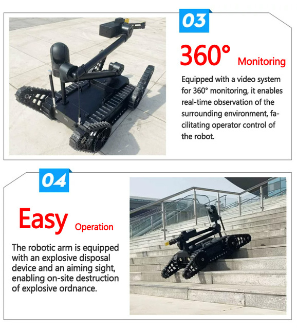 Medium Large-scale Explosive-removing Detection Robot 14510 Check Position Whole Device Mobile Crawler-type Gear Mechanical Arm