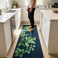 Polyester Floor Rug Latex Backing Anti Slip Water Absorbent Washable Oil-Proof Fast-Dry Doormat for Home Kitchen Decor