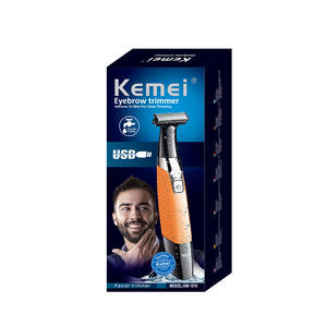 Afeitadora eléctrica Kemei Km-1910 para hombre, resistente al agua IpX7, recargable por USB, removedor de vello corporal de plástico naranja para uso doméstico - Product Image 2