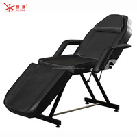 Table de massage réglable en fer avec revêtement en cuir synthétique pour usage commercial, idéale pour les soins de spa, design personnalisé