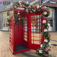 LEDA Cabine téléphonique rétro avec rangement, grande sculpture d'extérieur, pour bar, café, décoration intérieure, centre commercial, événement de mariage