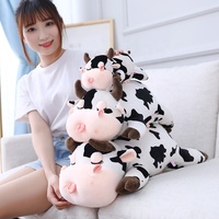 Peluche vache mignonne de 30 cm, adorable jouet en peluche de vache laitière réaliste, coussin de sieste doux, cadeau d'anniversaire pour enfant et bébé