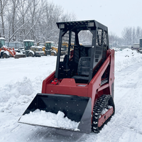 Mini-Kompaktlader Schneefräsen-Anbaugerät Multifunktionaler Schneeräumlader 4WD Schneefräsmaschine für Straßen und Höfe