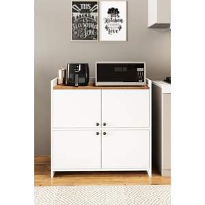 Mueble Multiusos de 4 Puertas, Color Blanco, para Zapatos, Archivador de Oficina, Organizador de Cocina - Product Image 1