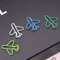 Clip de Papel Creativo con Forma de Avión para Tarjetas de Regalo, Marcapáginas Metálico con Forma de Avión para Estudiantes, Etiqueta para Archivos de Oficina, Material Escolar