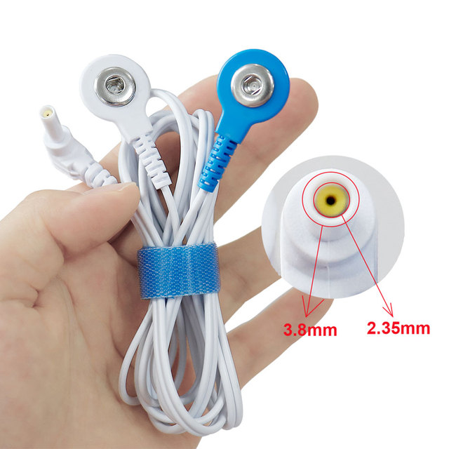 Button-Type 3.5mm Electrode Wire Connects Muscle Stimulators/Massagers to Electrode Pads Electrode Cable