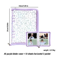 Capello A5 Ringbuch-Einband Funkelnde Sterne 6-Ring Loseblatt-Planer Transparentes PVC Nachfüllbares Notizbuch Album