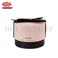 Cylinder Shape Small Giftbox Cardboard Cute Unique Gifts Rings Wedding Round Jewelry Box Small Giftbox with Ribbon