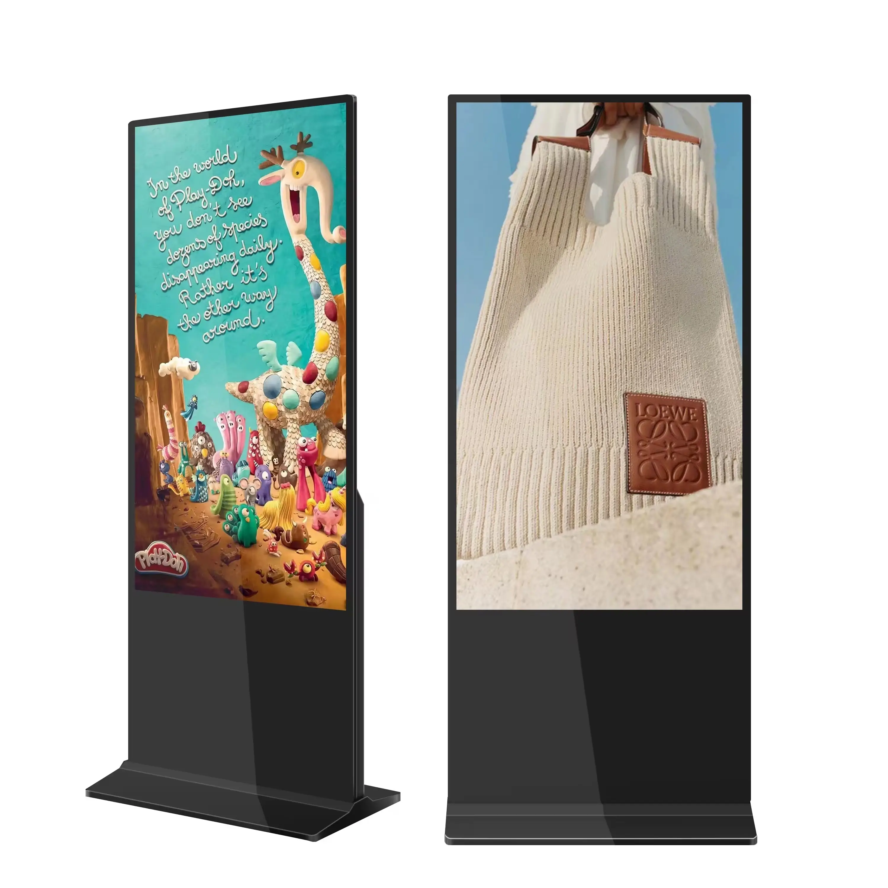 Shopping Mall 49 inch to 86 inch super slim wall mounted touch screen lcd digital signage for advertising