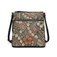 Sac à bandoulière pour femme en gros avec imprimé floral tropical, coquillages et fleurs diamantées, fermeture éclair, idéal pour le quotidien, les voyages, l'église et le shopping