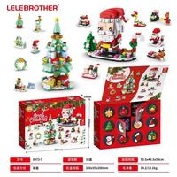 LeleBrother Blocs de Construction Noël Boîte Mystère Mini, Train Santa, Bonhomme Neige DIY Gros Lot