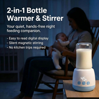 Nouveau design de mélangeur de lait pour bébé avec batterie au lithium intégrée, rechargeable, chauffe-biberon et mélangeur, 4 réglages de température, écran LED