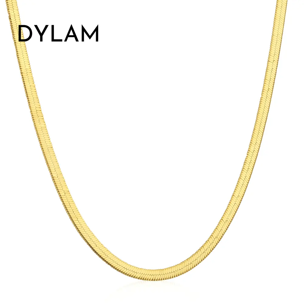 Dylam initial vintage DIY pendant minimalist stackable snack bone chain necklace widesilver jewelry 925 sterling silver necklace
