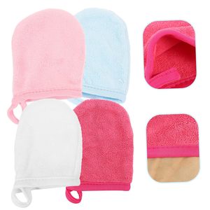 Gants démaquillants réutilisables en microfibre à motifs fantaisie, tampons nettoyants épaissis pour le visage - Product Image 4