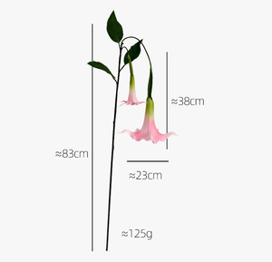 Alta calidad 2 cabezas Artificial Real Touch PU blanco rosa Datura Stramonium flor MESA CENTRO DE MESA hecho a mano Día de San Valentín - Product Image 6