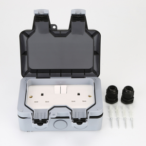 Ngoài trời IP66 không thấm nước bảo vệ hộp 2 AC Outlet anh ổ cắm tường chuyển đổi 13A Đánh giá hiện tại ABS + PC sử dụng giật gân bão bằng chứng - Product Image 5