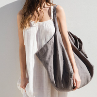 Logo personnalisé 100% Sac fourre-tout en lin biologique Nouveau design Écologique Réutilisable Simple Blanc pour les courses