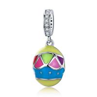 Oeufs de pâques, breloque en émail coloré, 925 argent, offre spéciale
