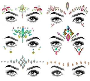 Music Festival Face Jewels Rhinestone Rave Gems Sticker para Smiley Tattoo Stickers para Raves y eventos - Product Image 2