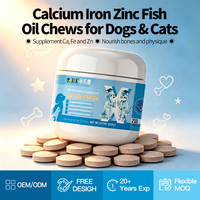 Comprimés de taurine à l'huile de poisson en gros pour chiens et chats, supplément de calcium, fer, zinc, oméga-3 pour la santé de la peau et du pelage, marque privée OEM