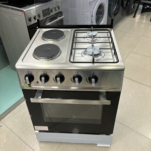 Cuisinière à gaz multifonction 4 brûleurs de 60 cm avec four électrique de 80 L grande capacité en acier inoxydable - Product Image 5