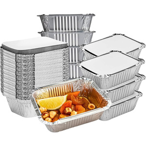 Récipient de nourriture de papier aluminium de restauration rapide à emporter jetable, plateau de cuisson en feuille d'aluminium - Product Image 1