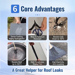 Liquid Asphalt Polyurethane Roof Waterproof Coating Flexible Liquid Membrane for <b>Large</b>-Area Leak Repair & Concrete Protection - Product Image 4