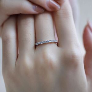 Dylam New Arrival Jewelry Chic Trendy Bling Luxury Customize Double Layered <b>CZ</b> 5A Silver Women <b>Rings</b> - Product Image 6