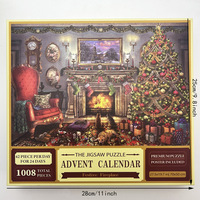 Nouveau Calendrier de l'Avent de Noël transfrontalier 2026 – Puzzle de compte à rebours rectangulaire de 1000 pièces – Boîte mystère cadeau et jouet créatif