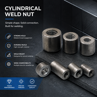 Écrous de soudure cylindriques, gamme de filetages de M4 à M24, pour l'industrie lourde, durables, tailles coupées sur mesure selon vos exigences