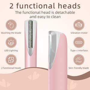 Depiladora Sónica Dermaplane de <span class=keywords><strong>3</strong></span> Velocidades Recargable, Herramienta de Dermaplaning para Eliminar el Vello Facial y el Vello de la Barbilla con 6 Cuchillas de Repuesto - Product Image 2