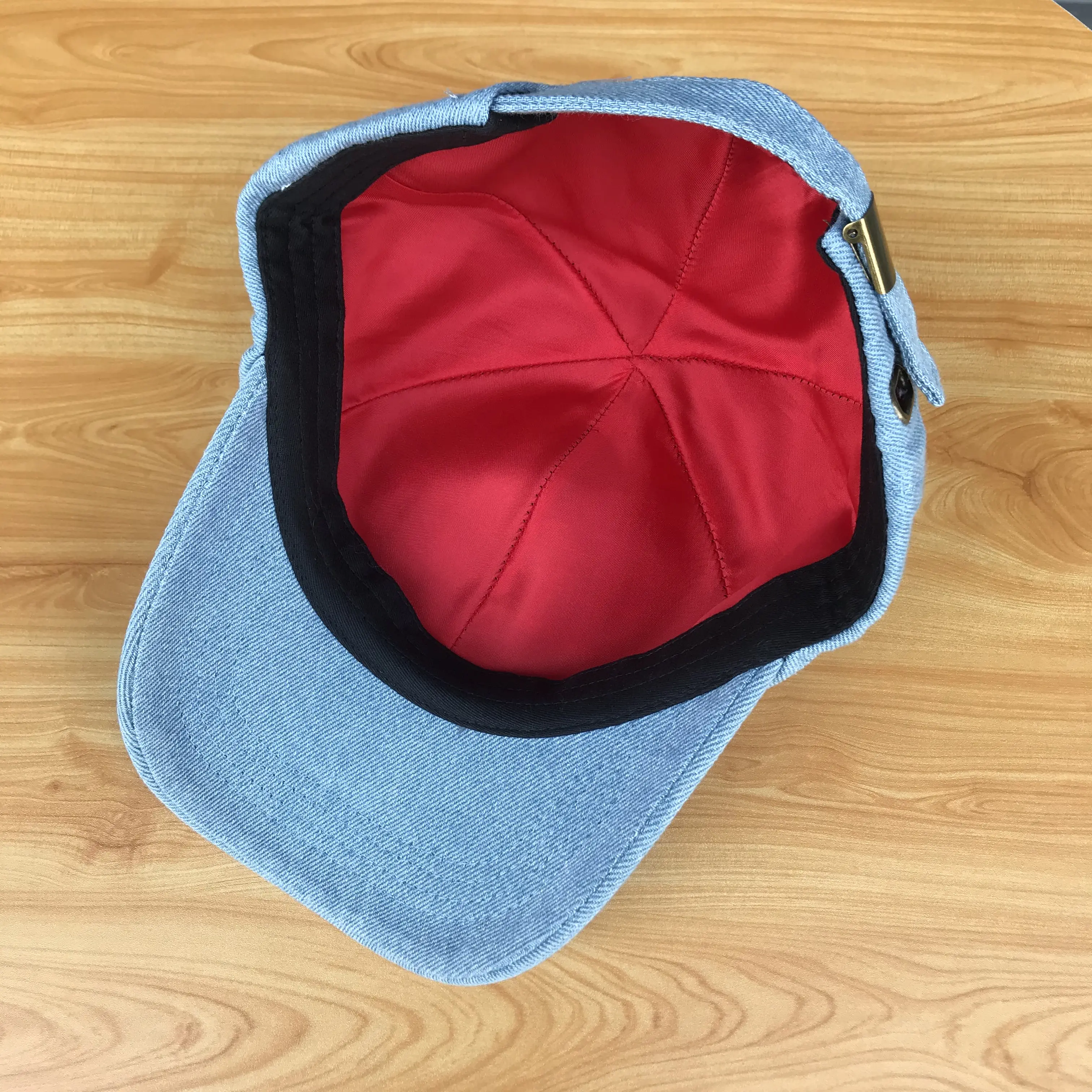 Customized embroidery denim silk designer hats with custom logo satin lined baseball dad cap manufacturers