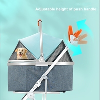 Poussette pliable de luxe à 4 roues pour animaux de compagnie, facile à assembler, chariot pour animaux, poussette pour chien, poussette pour chat