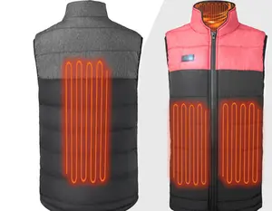 Outdoor Fashion Warm Heating Down Usb3 Gear Constant Temperature Vest Intelligent Heating Clothes Sports Jacket