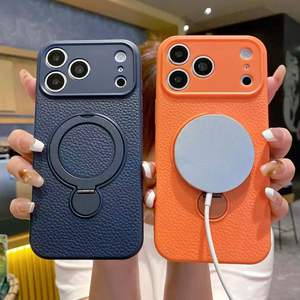 เคสโทรศัพท์ TPU สำหรับ iPhone 18 17 16 15 Plus 14 13 12 11 Pro Max พร้อมที่ยึดแม่เหล็ก ดีไซน์สีพื้น - Product Image 1