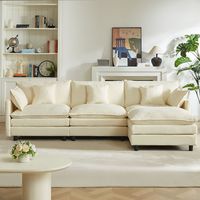 Ensemble de canapé modulaire en forme de L, housse en tissu amovible et lavable, tissu en velours pour salon, appartements