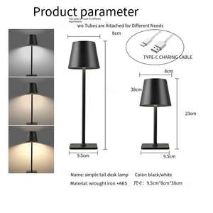 Nouvelle <span class=keywords><strong>lampe</strong></span> de table tactile sans fil moderne pour restaurant, chambre à coucher, luxe, USB, sans fil, ampoules de table rechargeables, lampes de table LED - Product Image 3