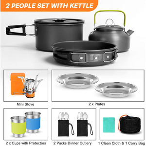Camping Cookware Set 4-<b>5L</b> Portable Lightweight Stove Pot Teapot Tableware Outdoor Cooking Gear - Product Image 4