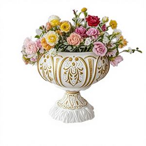 Maceta Moderna de Metal Blanco, Impermeable y Ecológica, Florero de Mesa, Maceta Decorativa de Gran Tamaño para el Día de los Inocentes - Product Image 3