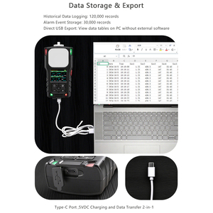 Trend analysator Gas pumpe Saug tragbar 5 Gase <span class=keywords><strong>CO2</strong></span> NO VOC SO2 Detektor CL2 NO2 CO CH4 Gasalarm Store Alarm aufzeichnungen - Product Image 5