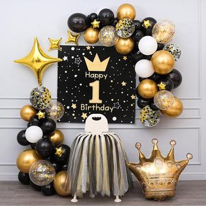 Palloncini in Lattice <span class=keywords><strong>Oro</strong></span> e Nero all'Ingrosso; Set Decorativi Personalizzati per Feste di Compleanno con Mix di Colori Diversi - Product Image 4