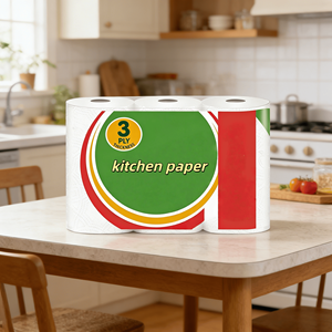 Essuie-tout de cuisine en pâte de bois vierge, haute qualité, 3 plis d'épaisseur, absorbant l'huile, emballés individuellement - Product Image 1