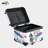 Top case de moto en aluminium verrouillable de grande capacité 45L, boîte arrière rigide antichoc pour les trajets quotidiens et les voyages longue distance en moto